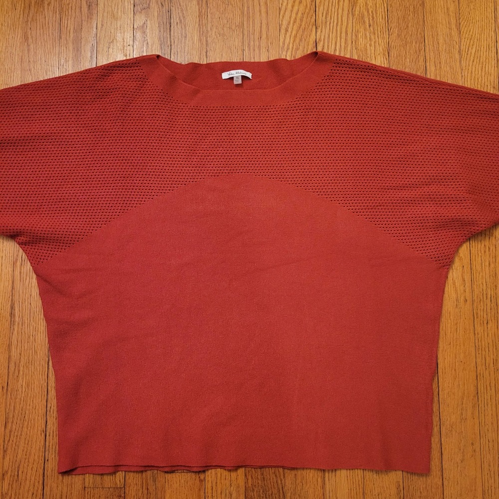 Vila Milano Orange Knit Sweater Batwing Dolman Sleeve Sweater Top XL Earthy - Picture 6 of 7